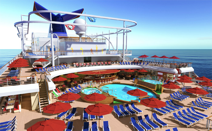 Poolbereich und SkyRide. &copy; Carnival Cruise Lines