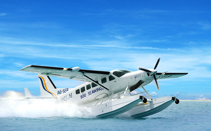 Die Anreise mit dem Wasserflugzeug ist wohl ein besonderes Erlebnis. &copy; Seawings UAE