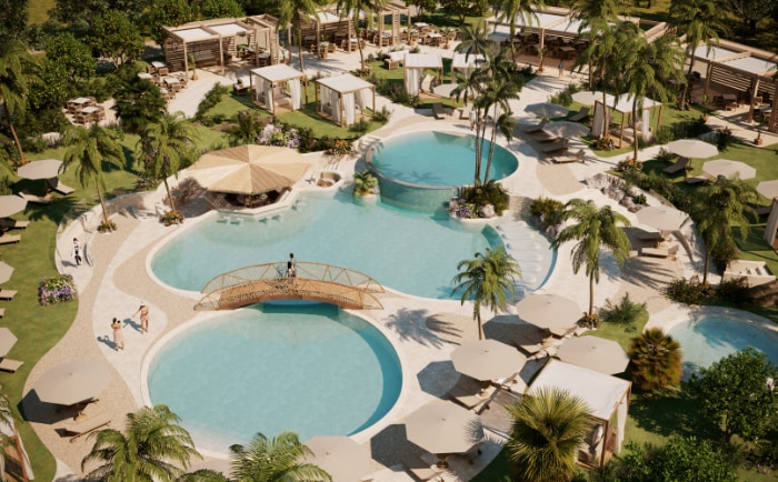 Auch eine schöne Poollandschaft darf nicht fehlen. © Hyatt/7Pines Auch eine schöne Poollandschaft darf nicht fehlen. © Hyatt/7Pines