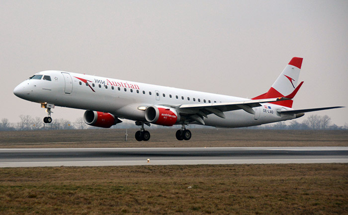 Das neueste Mitglied der AUA-Familie: Embraer 195. © Austrian Airlines Das neueste Mitglied der AUA-Familie: Embraer 195. © Austrian Airlines