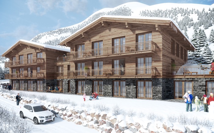 Alpines Design des "Blumen Haus Lech". &copy; Strasser/Wetscher/Mxllab/Blumen Hotel