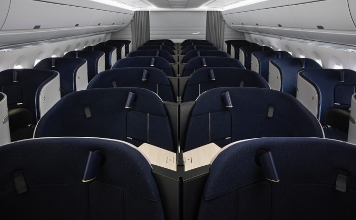 Die Sitze sind in einer 1-2-1-Konfiguration angeordnet. &copy; Finnair