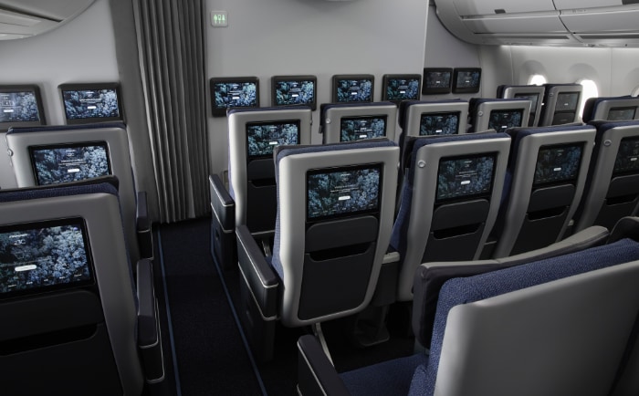 Acht statt neun Sitze in einer Reihe in der Premium Economy im Airbus A350.. &copy; Finnair