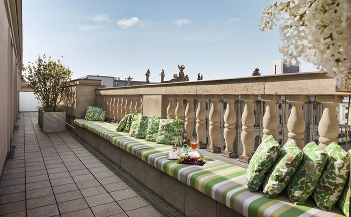 Terrasse der Suite. © Hotel de Rome / Rocco Forte Hotels Terrasse der Suite. © Hotel de Rome / Rocco Forte Hotels