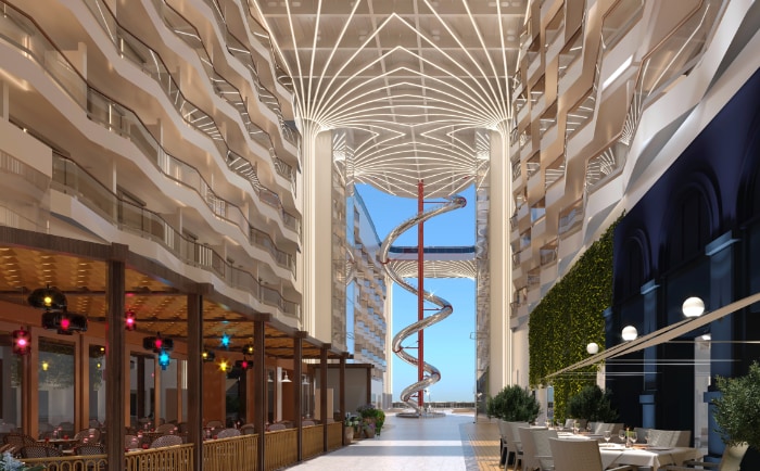 Das spektakuläre Innendesign der "MSC World Europa". &copy; MSC Cruises