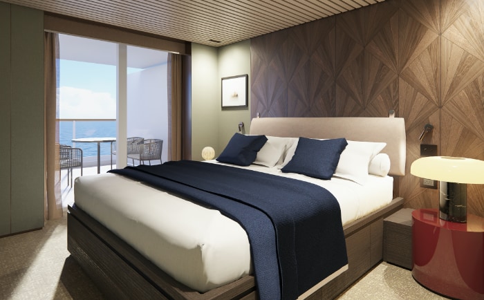 Ein Schlafzimmer in einer "Haven"-Suite. &copy; Norwegian Cruise Line