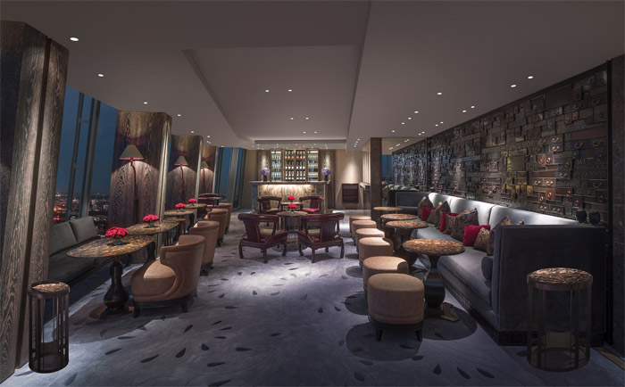 Die spektakuläre Bar "Gong". © Shangri-La Hotel, At the Shard, London Die spektakuläre Bar "Gong". © Shangri-La Hotel, At the Shard, London