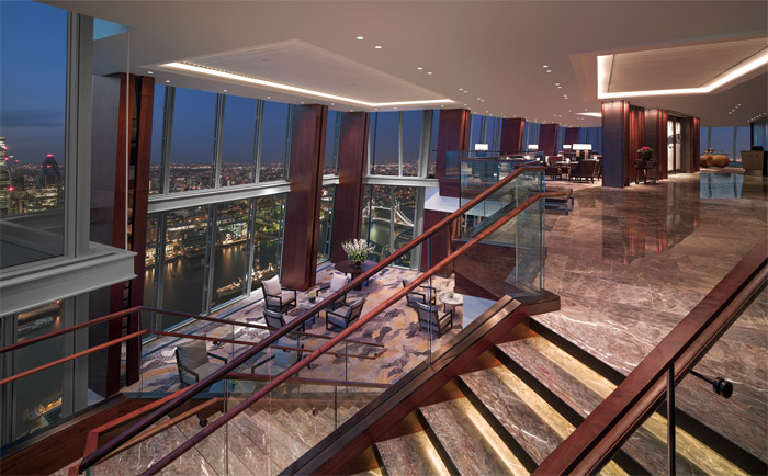 Die Lobby des Hotels. © Shangri-La Hotel, At the Shard, London Die Lobby des Hotels. © Shangri-La Hotel, At the Shard, London
