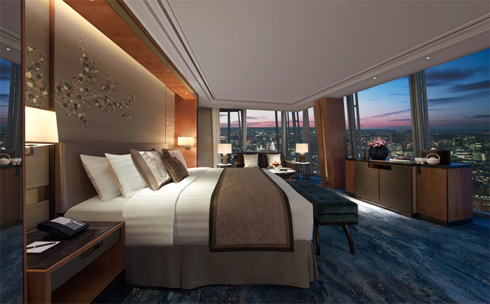 Zimmer mit Aussicht. © Shangri-La Hotel, At the Shard, London Zimmer mit Aussicht. © Shangri-La Hotel, At the Shard, London