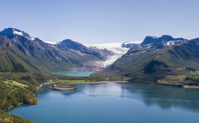 Das "Svart" wird teilweise auf Pfählen in den Fjord gebaut. &copy; Six Senses