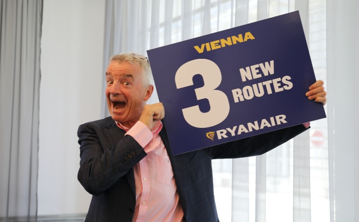 Ryanair-Chef Michael O'Leary in Wien. &copy; Ingrid Fiedler