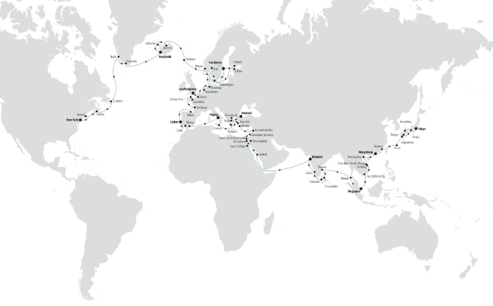 Die Weltreise geht über insgesamt zehn Etappen. &copy; Silversea Cruises