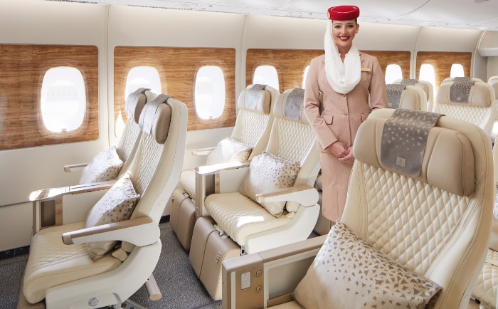 Sehr stylish sieht die neu eingeführte Premium Economy Class aus. &copy; Emirates