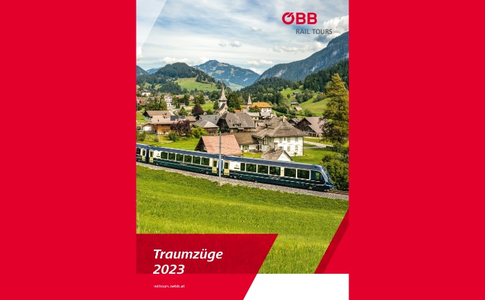 Der neue Katalog "Traumzüge 2023". &copy; ÖBB Rail Tours