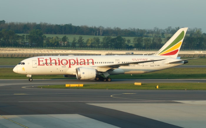 Ethiopian setzt moderne Flugzeuge des Typs Boeing 787 ein. &copy; Martin Dichler