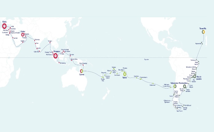 Die Reiseroute der Vasco da Gama. &copy; nicko cruises Schiffsreisen GmbH