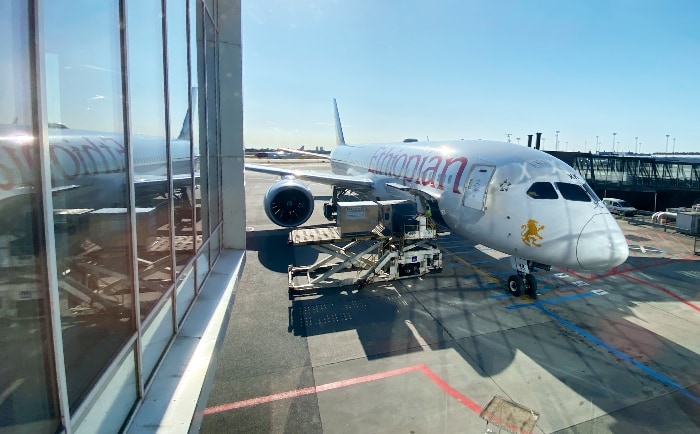 Boeing 787 von Ethiopian am Flughafen Kopenhagen. &copy; ReiseInsider