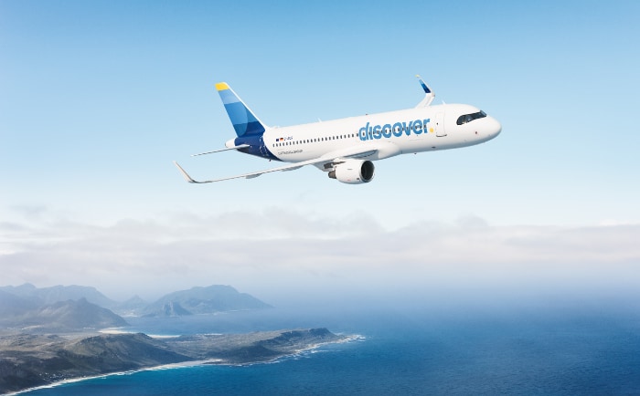 Airbus A320 mit dem neuen Markenauftritt. &copy; Discover Airlines