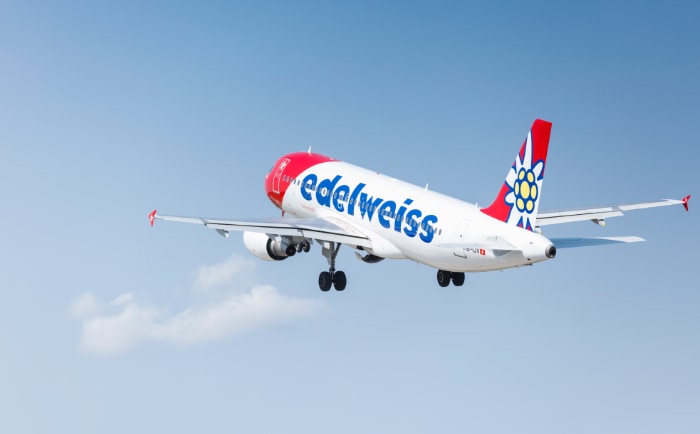 Airbus A320 von Edelweiss. &copy; Edelweiss / Dominik Baur www.dominikbaur.com