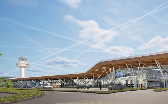 Erstentwurf der neuen Terminallandschaft am Flughafen Salzburg. &copy; Salzburger Flughafen GmbH / ATP architekten ingenieure