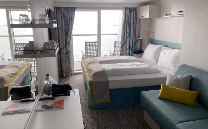 Beispiel für eine Balkonkabine auf der Mein Schiff 7. &copy; Alexandra Eisler