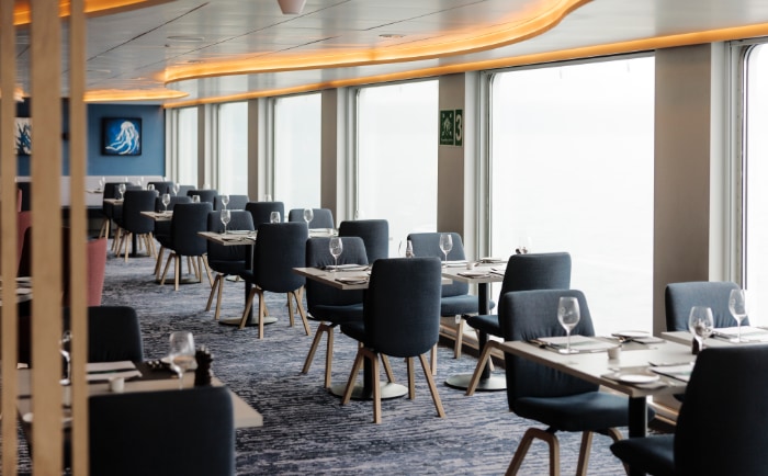 Das Hauptrestaurant Havrand. &copy; Havila Voyages