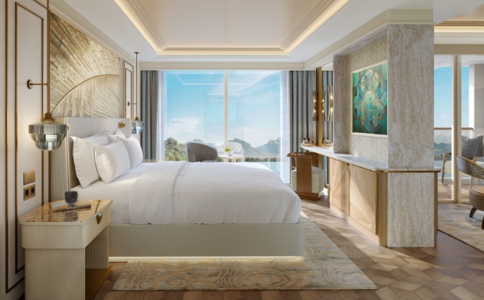 Schlafbereich in der Waldorf Astoria Suite. &copy; 2025 Hilton