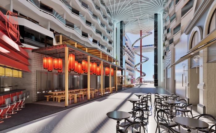 Italy meets Asia: World Promenade am neuen Schiff. &copy; MSC Cruises