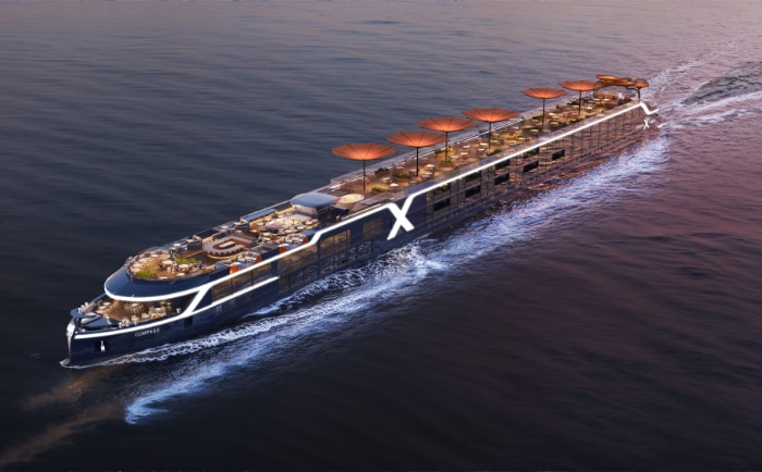Die Celebrity Compass von außen - ein wahrer Hingucker. &copy; Celebrity Cruises