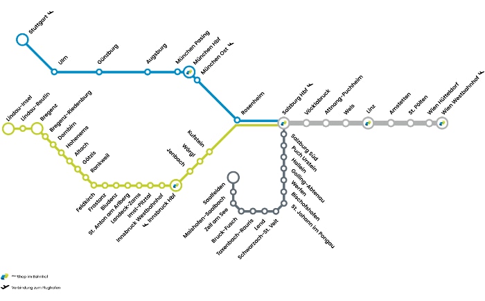 Das Westbahn-Streckennetz ab 14. Dezember 2025. © Westbahn Management GmbH Das Westbahn-Streckennetz ab 14. Dezember 2025. © Westbahn Management GmbH