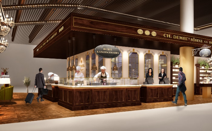 Den Demel findet man auch im neuen Terminalbereich. © Flughafen Wien Den Demel findet man auch im neuen Terminalbereich. © Flughafen Wien