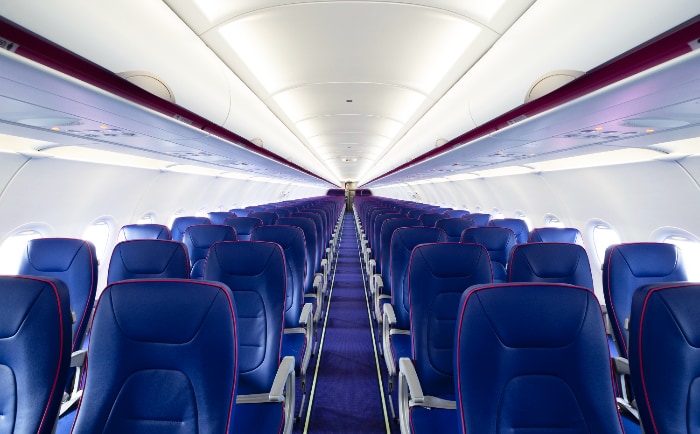 Kabine eines Airbus von Wizz Air. &copy; Wizz Air