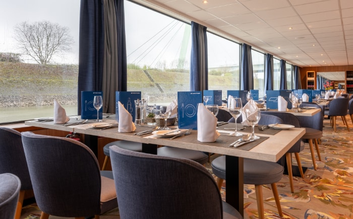 Auch das Restaurant der Rhein Symphonie erhielt ein Make-Over. © Nicko Cruises Auch das Restaurant der Rhein Symphonie erhielt ein Make-Over. © Nicko Cruises