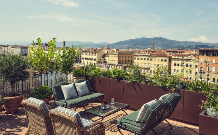 Terrasse mit Ausblick über Florenz. &copy; La Réserve Hotels & Private Homes