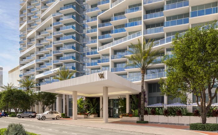 Eingangsbereich des künftigen Waldorf Astoria Miami Beach. © 2026 Hilton Eingangsbereich des künftigen Waldorf Astoria Miami Beach. © 2026 Hilton